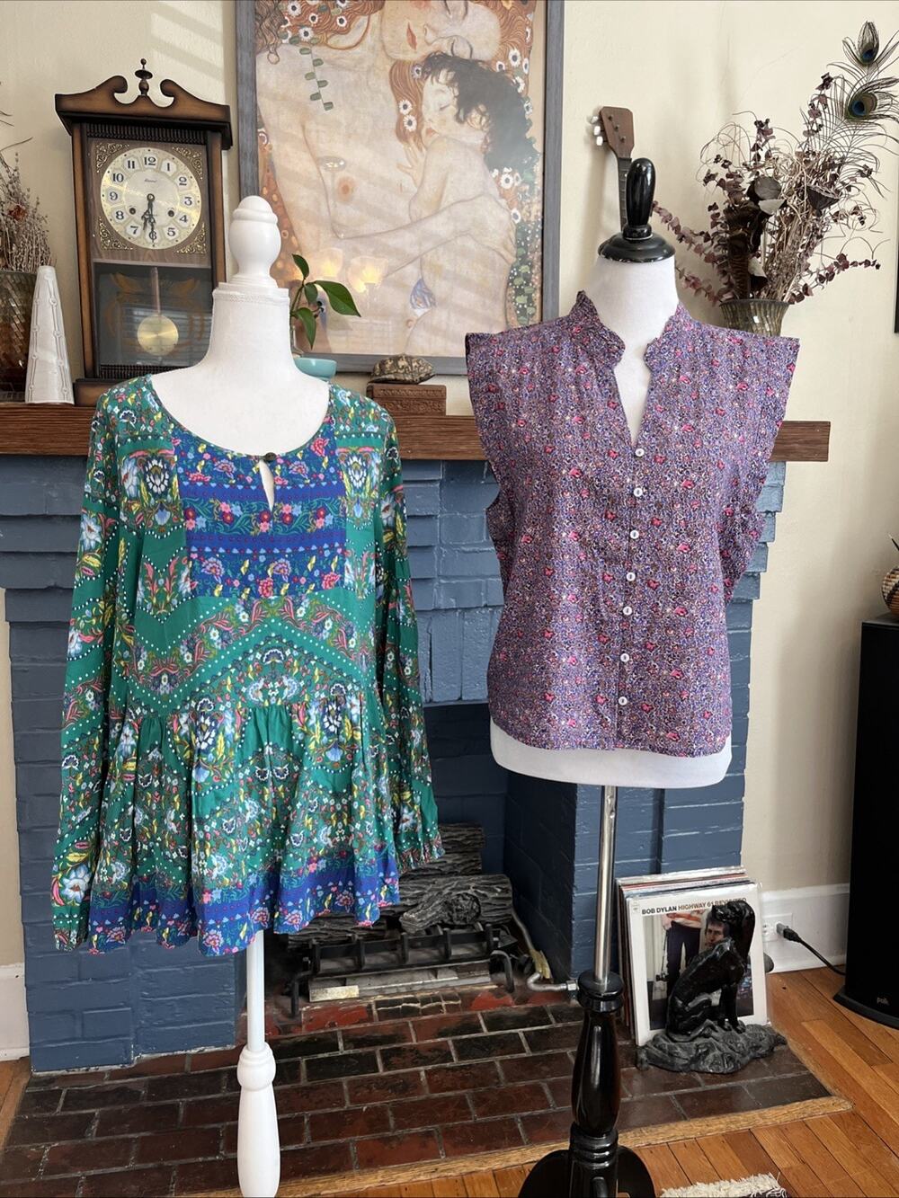 Matilda‎ Jane / Carve Designs XL Ditsy Floral Boho Tunic Shirts Tops Lot Of 2
